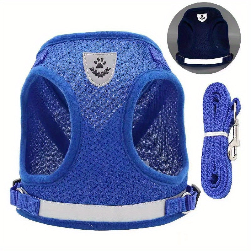 Breathable Cat Harness And Leash Set, Escape Proof Pet Clothes Kitten Puppy Dogs Vest Adjustable Easy Control Reflective Cat Harness