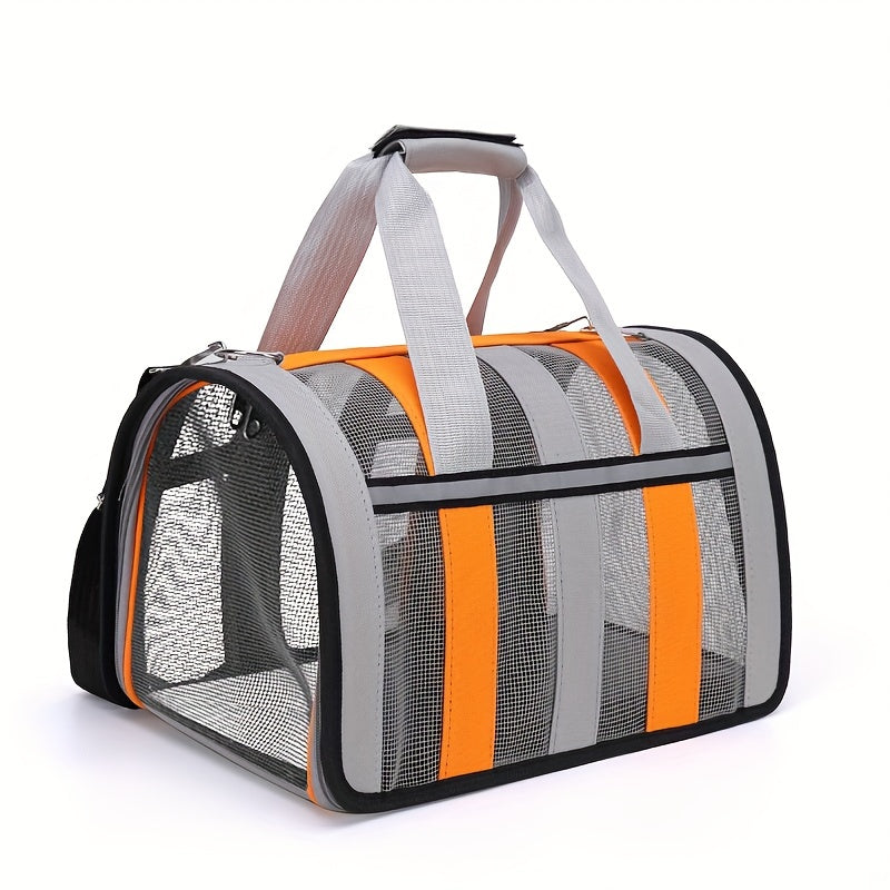 Pet Travel Carrier Bag, Portable Pet Bag, Folding Fabric Pet Carrier, Travel Carrier Bag For Dogs Or Cats, Pet Cage With Locking Safety Zippers, Airline Approved