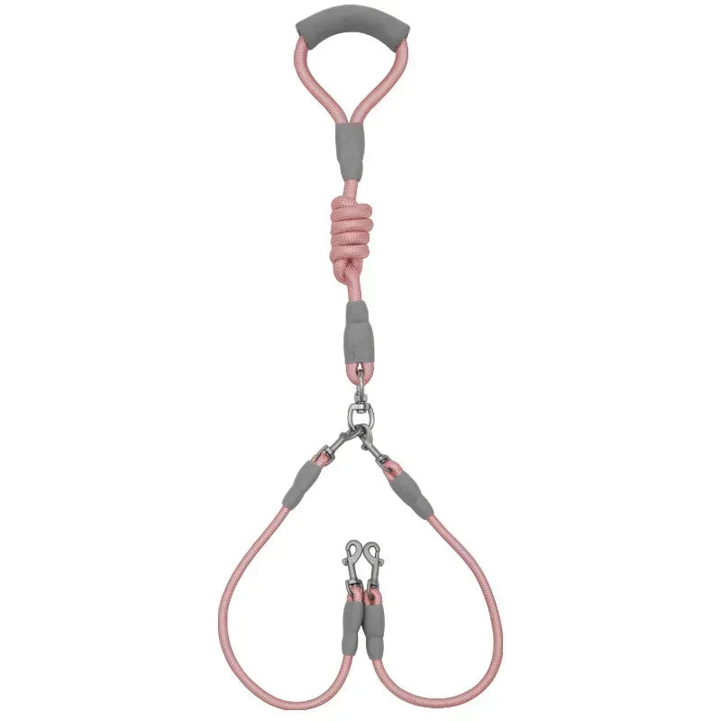 Dog leash Walk dog leash Medium double dog chain Double lead One tow two leads with pet supplies