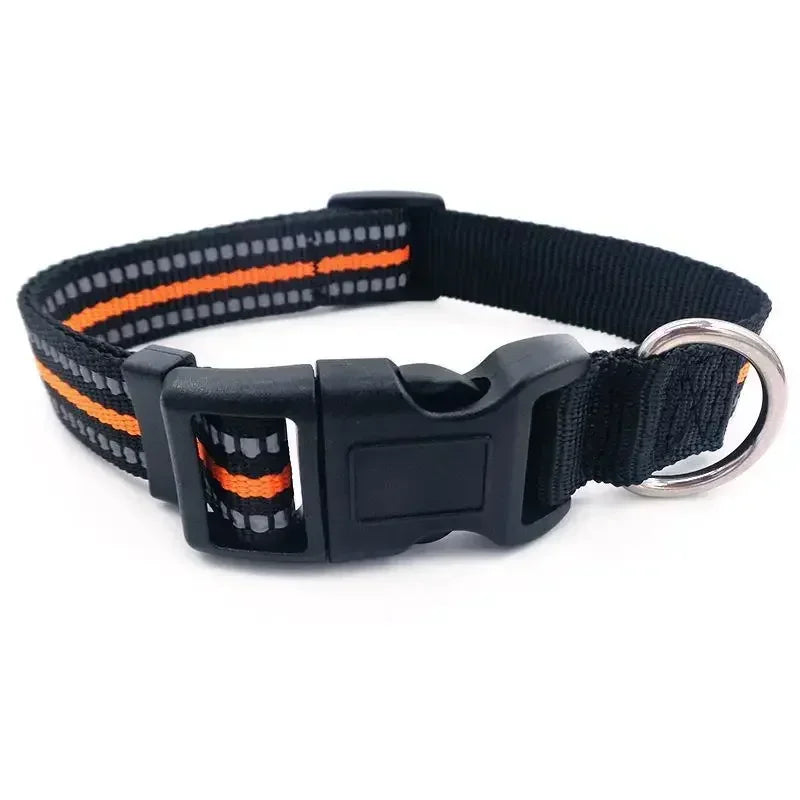 Reflective Dog Collar Adjustable Safety Nylon Pet Collars Sturdy & Durable Suitable for Large,Medium and Small Dogs Pet Supplies