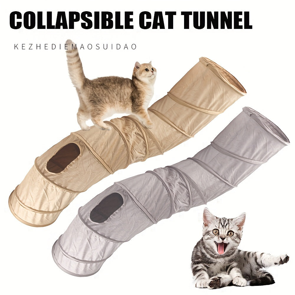 2/3/4 Ways Plush Pet Collapsible Cat Tunnel Cat Play Tunnel Toys Durable Warm Plush Suede Hideaway Pet Crinkle Tunnel