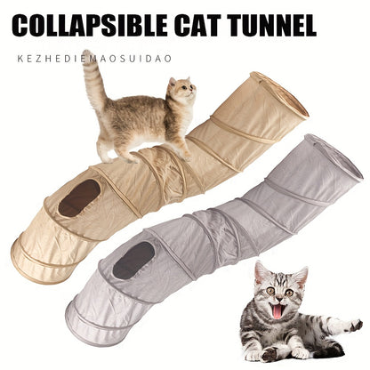 2/3/4 Ways Plush Pet Collapsible Cat Tunnel Cat Play Tunnel Toys Durable Warm Plush Suede Hideaway Pet Crinkle Tunnel