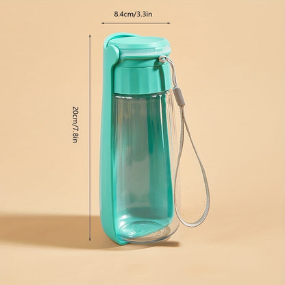 1pc Portable Pet Water Bottle For Dogs Cats, Plastic Pet Foldable Water Dispenser With Lanyard For Outdoor Walking Traveling