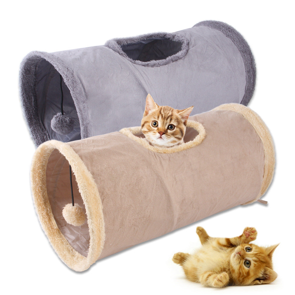 Foldable Plush Cat Toy Tunnel, Fun Cat Tent, Dog And Kitten Game Supplies, Pet Toys