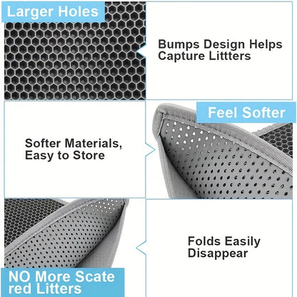 Pet Cat Litter Mat Double Layer Pet Mat Non-slip Sand Cat Pad Washable Bed Mat Clean Pad