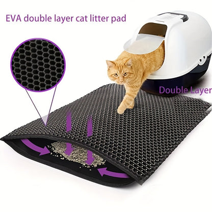 Pet Cat Litter Mat Double Layer Pet Mat Non-slip Sand Cat Pad Washable Bed Mat Clean Pad
