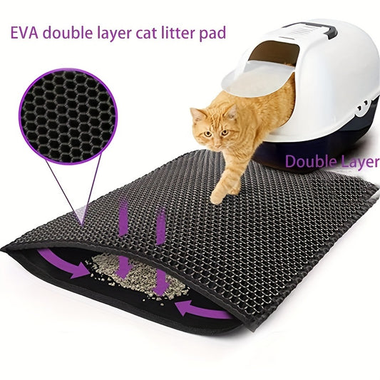Pet Cat Litter Mat Double Layer Pet Mat Non-slip Sand Cat Pad Washable Bed Mat Clean Pad
