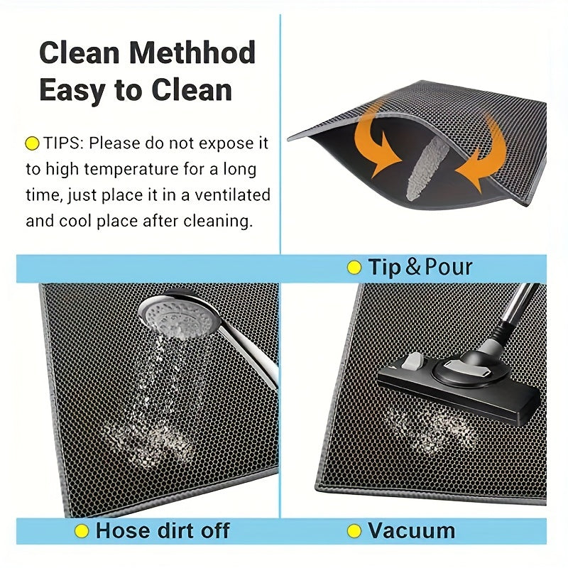 Pet Cat Litter Mat Double Layer Pet Mat Non-slip Sand Cat Pad Washable Bed Mat Clean Pad