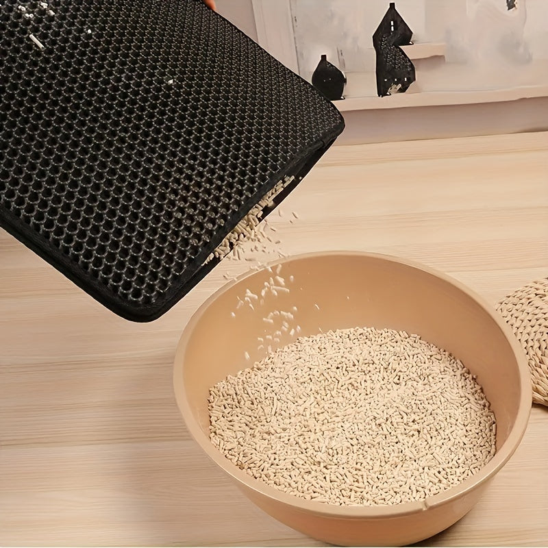 Pet Cat Litter Mat Double Layer Pet Mat Non-slip Sand Cat Pad Washable Bed Mat Clean Pad