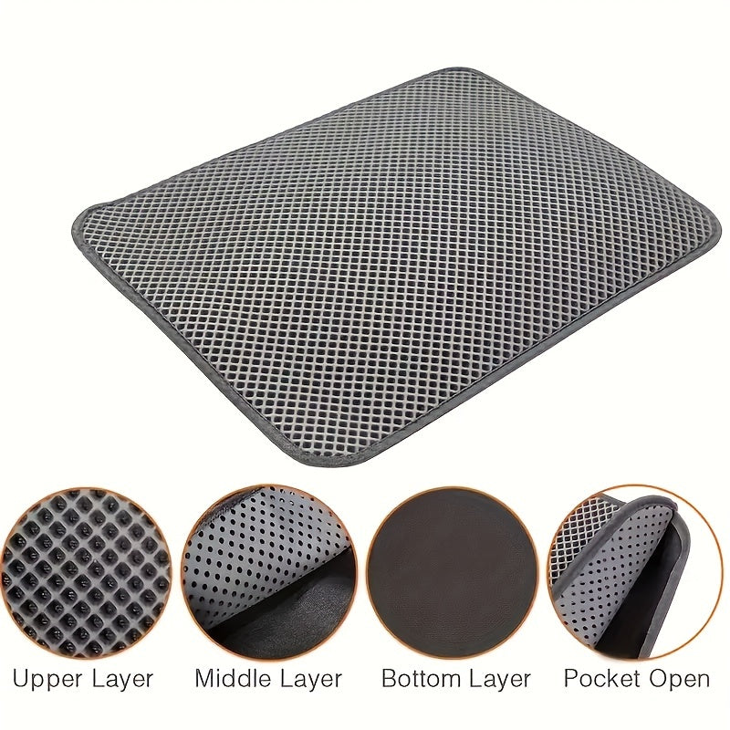 Pet Cat Litter Mat Double Layer Pet Mat Non-slip Sand Cat Pad Washable Bed Mat Clean Pad