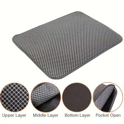 Pet Cat Litter Mat Double Layer Pet Mat Non-slip Sand Cat Pad Washable Bed Mat Clean Pad