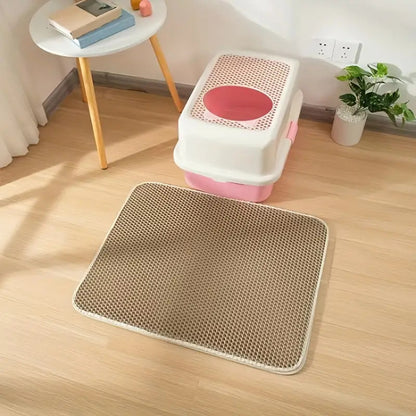 Pet Cat Litter Mat Double Layer Pet Mat Non-slip Sand Cat Pad Washable Bed Mat Clean Pad