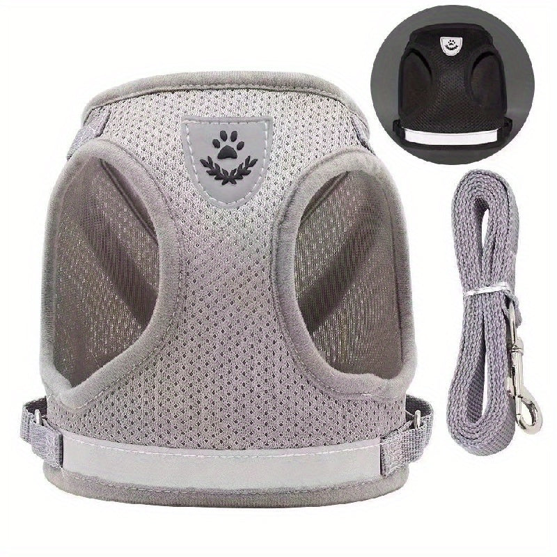 Breathable Cat Harness And Leash Set, Escape Proof Pet Clothes Kitten Puppy Dogs Vest Adjustable Easy Control Reflective Cat Harness