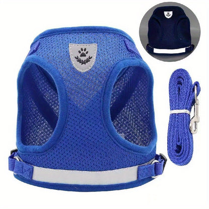 Breathable Cat Harness And Leash Set, Escape Proof Pet Clothes Kitten Puppy Dogs Vest Adjustable Easy Control Reflective Cat Harness