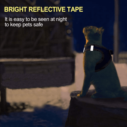 Breathable Cat Harness And Leash Set, Escape Proof Pet Clothes Kitten Puppy Dogs Vest Adjustable Easy Control Reflective Cat Harness