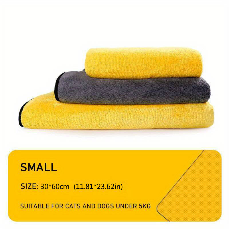 1pc Ultra-Soft Microfiber Pet Towel - Quick-Drying, Highly Absorbent, Perfect for Dog & Cat Bathing - Cozy Yellow & Gray with Black Border, Quickdrying Towel|Cozy Pet Wrap|Microfiber Fabric, Microfiber Towel
