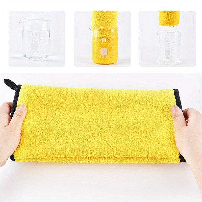 1pc Ultra-Soft Microfiber Pet Towel - Quick-Drying, Highly Absorbent, Perfect for Dog & Cat Bathing - Cozy Yellow & Gray with Black Border, Quickdrying Towel|Cozy Pet Wrap|Microfiber Fabric, Microfiber Towel