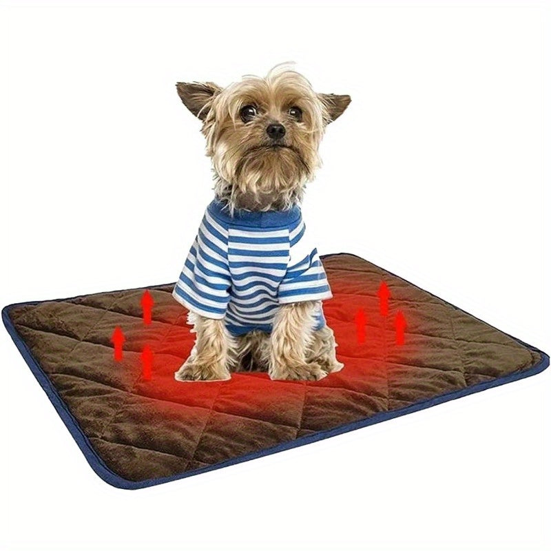 Winter Self Pet Warming Pad for Small/Large Dog Cat, Warming Cat Bed Cat Mat Thermal Pet Bed Mat, for Large Dog Non-Electric Self-Warming Dog Crate Pad for Outdoor Indoor 114.3cm x 71.12cm.