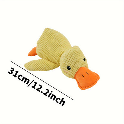 1pc Duck Design Pet Grinding Teeth Squeaky Plush Toy, Chewing Toy For Dog Interactive Supply