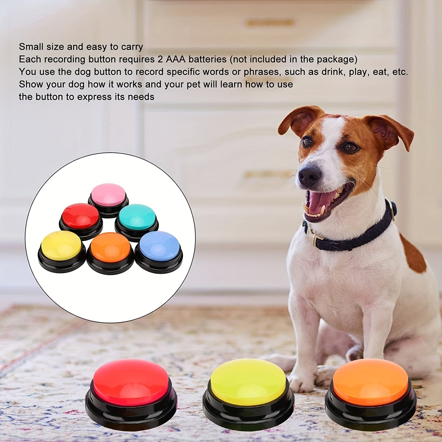 Pet Communication Button Dog Talking Interactive Training Sound Button, Recording Sound Maker, Squeeze Box, Christmas Set