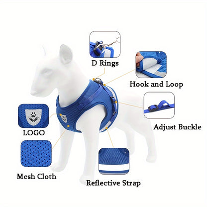 Breathable Cat Harness And Leash Set, Escape Proof Pet Clothes Kitten Puppy Dogs Vest Adjustable Easy Control Reflective Cat Harness