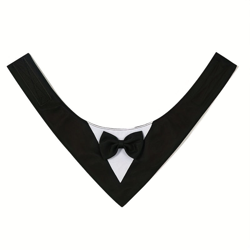 1pc of Drool Bib, Pet Suit Triangle Scarf with Bow Tie, Pet Collar, Dog Clothing, Dog Wedding Outfit Accessories