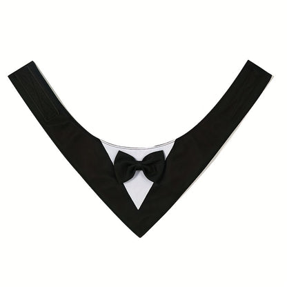 1pc of Drool Bib, Pet Suit Triangle Scarf with Bow Tie, Pet Collar, Dog Clothing, Dog Wedding Outfit Accessories