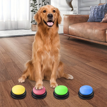 Pet Communication Button Dog Talking Interactive Training Sound Button, Recording Sound Maker, Squeeze Box, Christmas Set