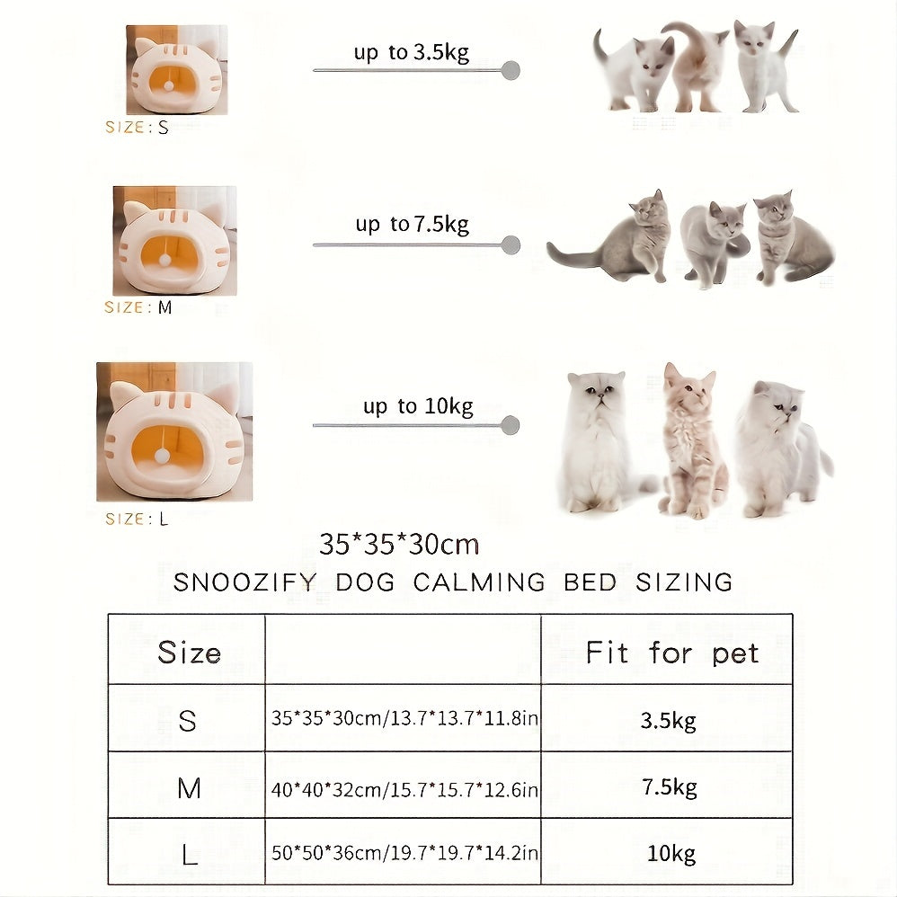 Cat-Shaped Cat Bed, Puppy Bed, Semi-Enclosed Cat Nest, Non-Slip Bottom Pet Bed, Suitable for All Seasons, Warm, Soft, And Washable Cat Sleeping Bed.