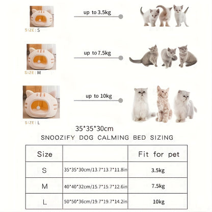 Cat-Shaped Cat Bed, Puppy Bed, Semi-Enclosed Cat Nest, Non-Slip Bottom Pet Bed, Suitable for All Seasons, Warm, Soft, And Washable Cat Sleeping Bed.