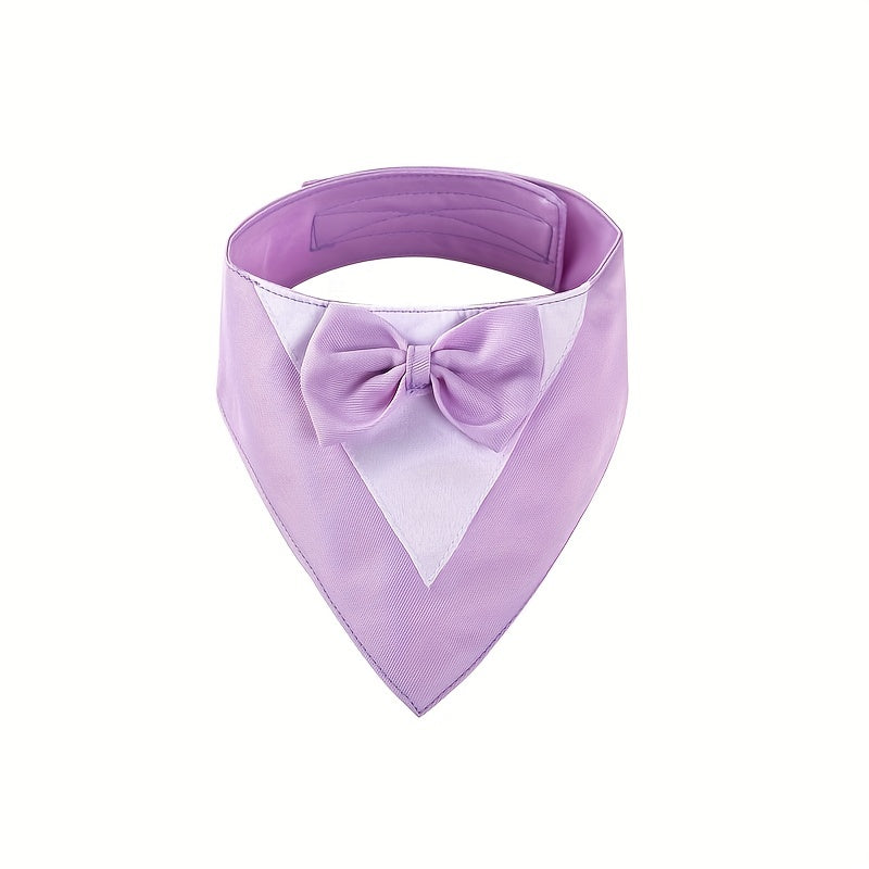 1pc of Drool Bib, Pet Suit Triangle Scarf with Bow Tie, Pet Collar, Dog Clothing, Dog Wedding Outfit Accessories