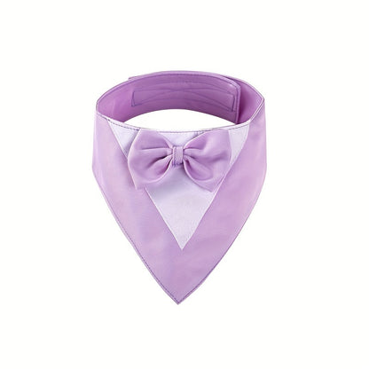 1pc of Drool Bib, Pet Suit Triangle Scarf with Bow Tie, Pet Collar, Dog Clothing, Dog Wedding Outfit Accessories