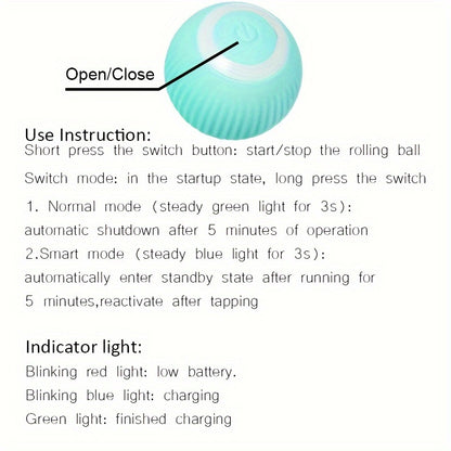 1pc Smart Cat Toys Automatic Rolling Ball Electric Cat Toys Interactive For Cats Training Self-moving Kitten Toys Pet Accessories