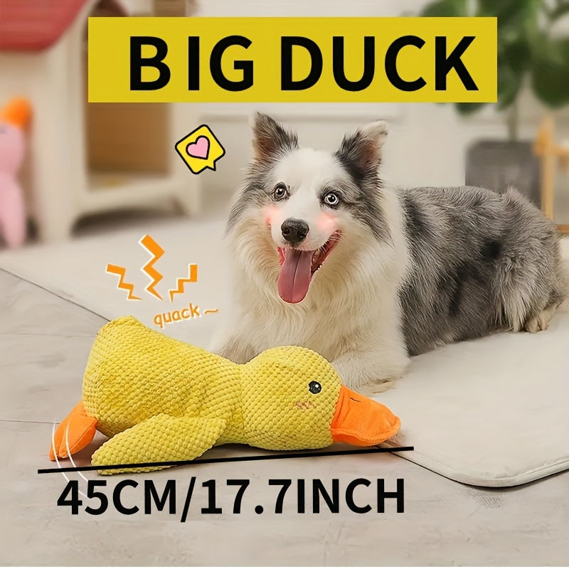 1pc Duck Design Pet Grinding Teeth Squeaky Plush Toy, Chewing Toy For Dog Interactive Supply