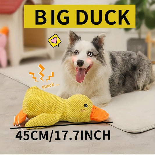 1pc Duck Design Pet Grinding Teeth Squeaky Plush Toy, Chewing Toy For Dog Interactive Supply
