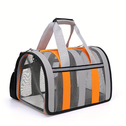 Pet Travel Carrier Bag, Portable Pet Bag, Folding Fabric Pet Carrier, Travel Carrier Bag For Dogs Or Cats, Pet Cage With Locking Safety Zippers, Airline Approved