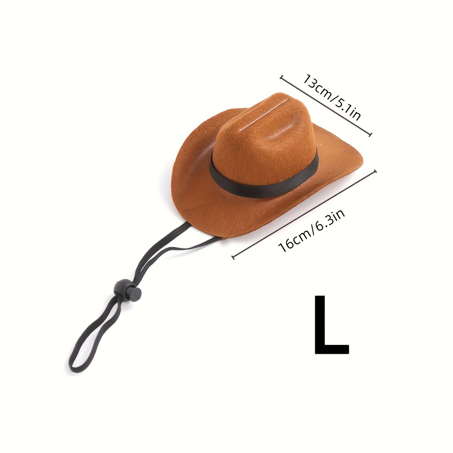 1pc Pet Cowboy Hat, Adjustable Tether Design, Polyester Material, Non-Textile Weaving, Suitable for Small to Medium Breeds - Ideal for Cosplay, Parties & Photo Props, Cowboy Accessories