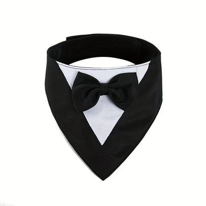 1pc of Drool Bib, Pet Suit Triangle Scarf with Bow Tie, Pet Collar, Dog Clothing, Dog Wedding Outfit Accessories