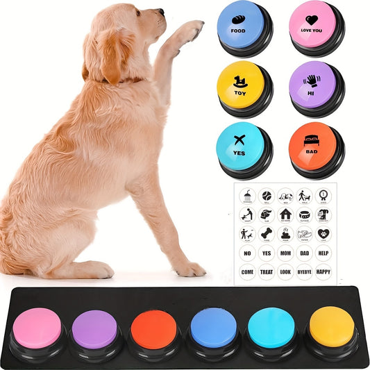 Pet Communication Button Dog Talking Interactive Training Sound Button, Recording Sound Maker, Squeeze Box, Christmas Set