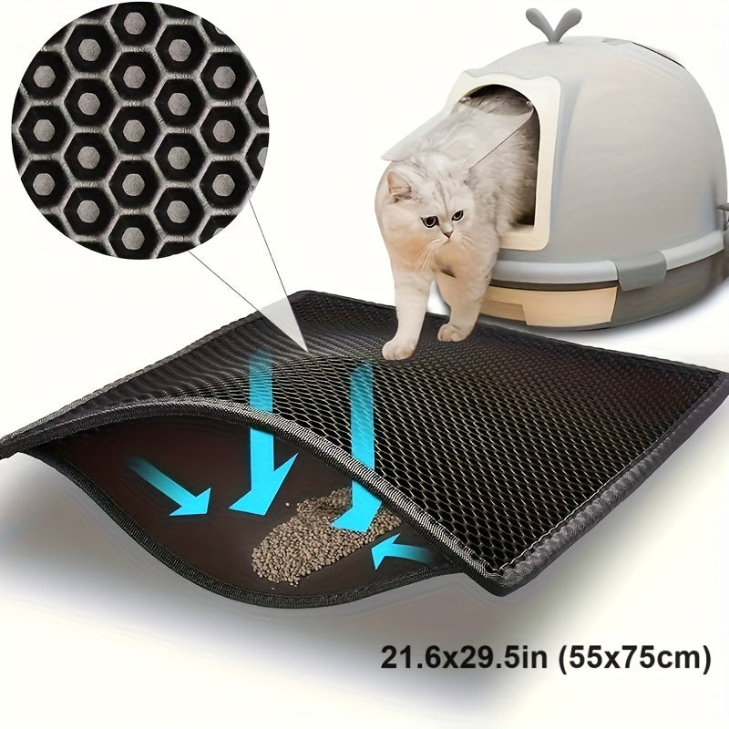 Pet Cat Litter Mat Double Layer Pet Mat Non-slip Sand Cat Pad Washable Bed Mat Clean Pad