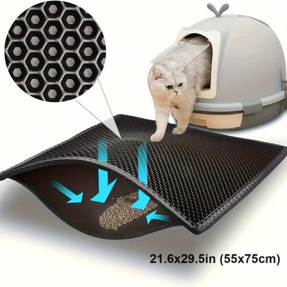 Pet Cat Litter Mat Double Layer Pet Mat Non-slip Sand Cat Pad Washable Bed Mat Clean Pad
