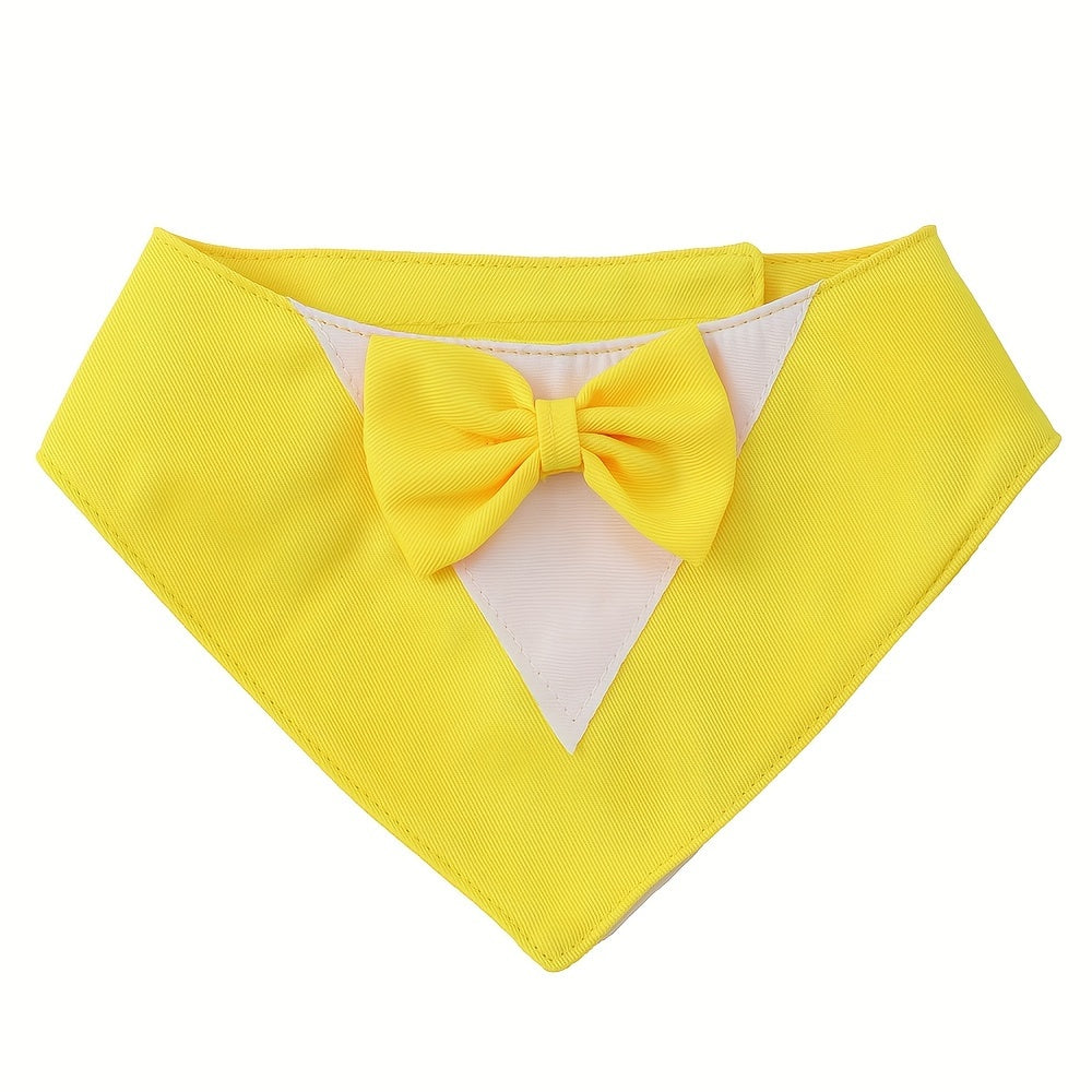 1pc of Drool Bib, Pet Suit Triangle Scarf with Bow Tie, Pet Collar, Dog Clothing, Dog Wedding Outfit Accessories