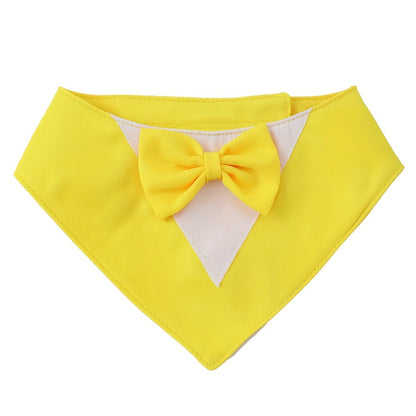 1pc of Drool Bib, Pet Suit Triangle Scarf with Bow Tie, Pet Collar, Dog Clothing, Dog Wedding Outfit Accessories