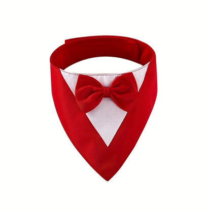 1pc of Drool Bib, Pet Suit Triangle Scarf with Bow Tie, Pet Collar, Dog Clothing, Dog Wedding Outfit Accessories