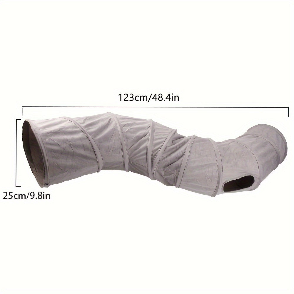2/3/4 Ways Plush Pet Collapsible Cat Tunnel Cat Play Tunnel Toys Durable Warm Plush Suede Hideaway Pet Crinkle Tunnel