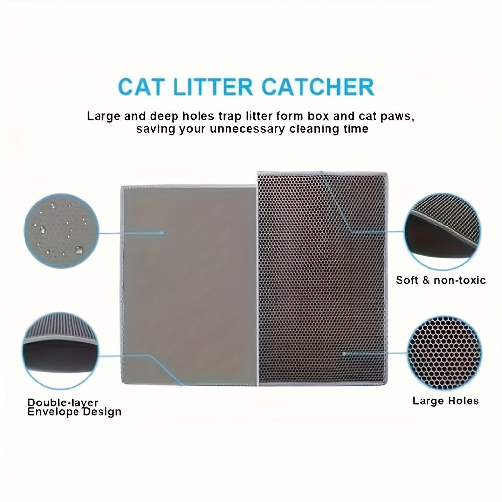 Pet Cat Litter Mat Double Layer Pet Mat Non-slip Sand Cat Pad Washable Bed Mat Clean Pad