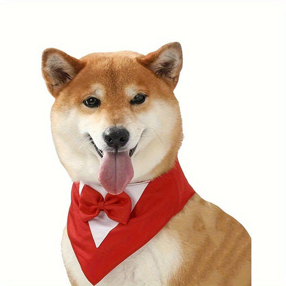 1pc of Drool Bib, Pet Suit Triangle Scarf with Bow Tie, Pet Collar, Dog Clothing, Dog Wedding Outfit Accessories