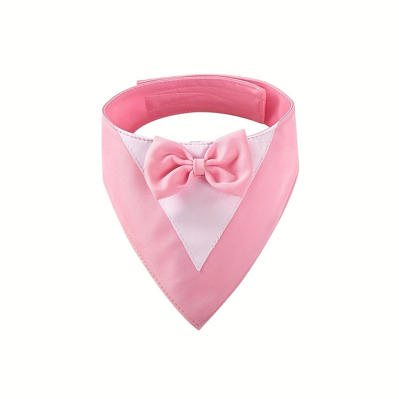 1pc of Drool Bib, Pet Suit Triangle Scarf with Bow Tie, Pet Collar, Dog Clothing, Dog Wedding Outfit Accessories
