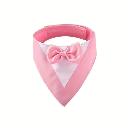 1pc of Drool Bib, Pet Suit Triangle Scarf with Bow Tie, Pet Collar, Dog Clothing, Dog Wedding Outfit Accessories