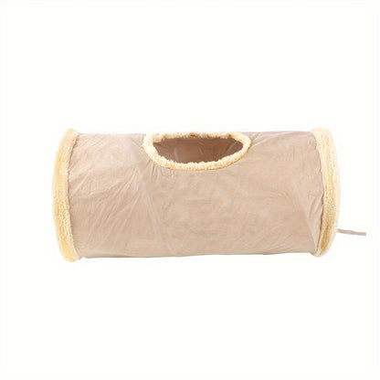 2/3/4 Ways Plush Pet Collapsible Cat Tunnel Cat Play Tunnel Toys Durable Warm Plush Suede Hideaway Pet Crinkle Tunnel